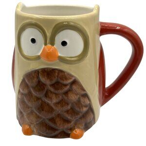 Owl Ceramic Coffee Mug 3D Large Collectable Funny Cocoa Tea Cup By Tag Artsy
